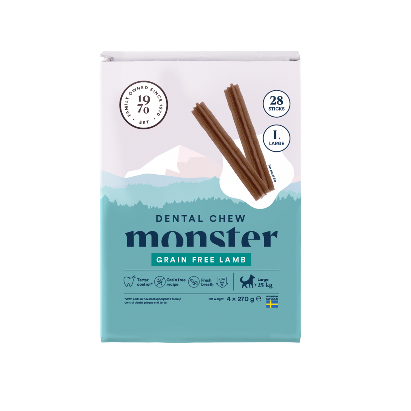 Monster Dental Chew Lamb 28-Pack