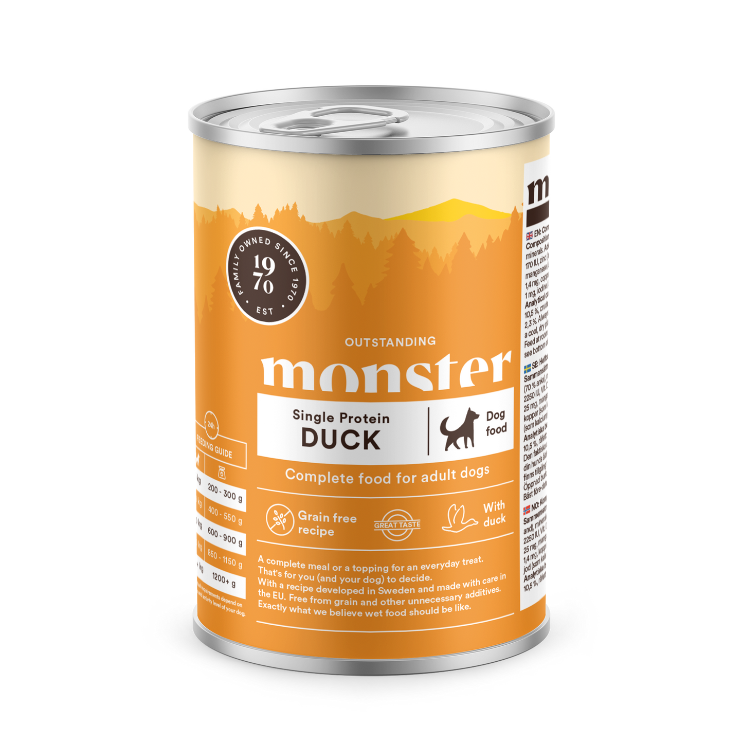 Monster Våtfoder Duck 400 g