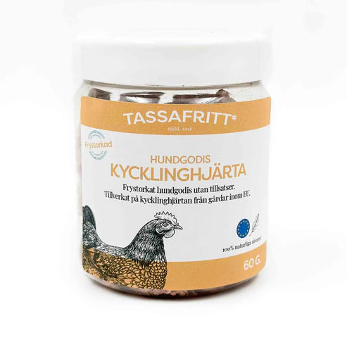 Tassafritt Frystorkat Kycklinghjärta 60g