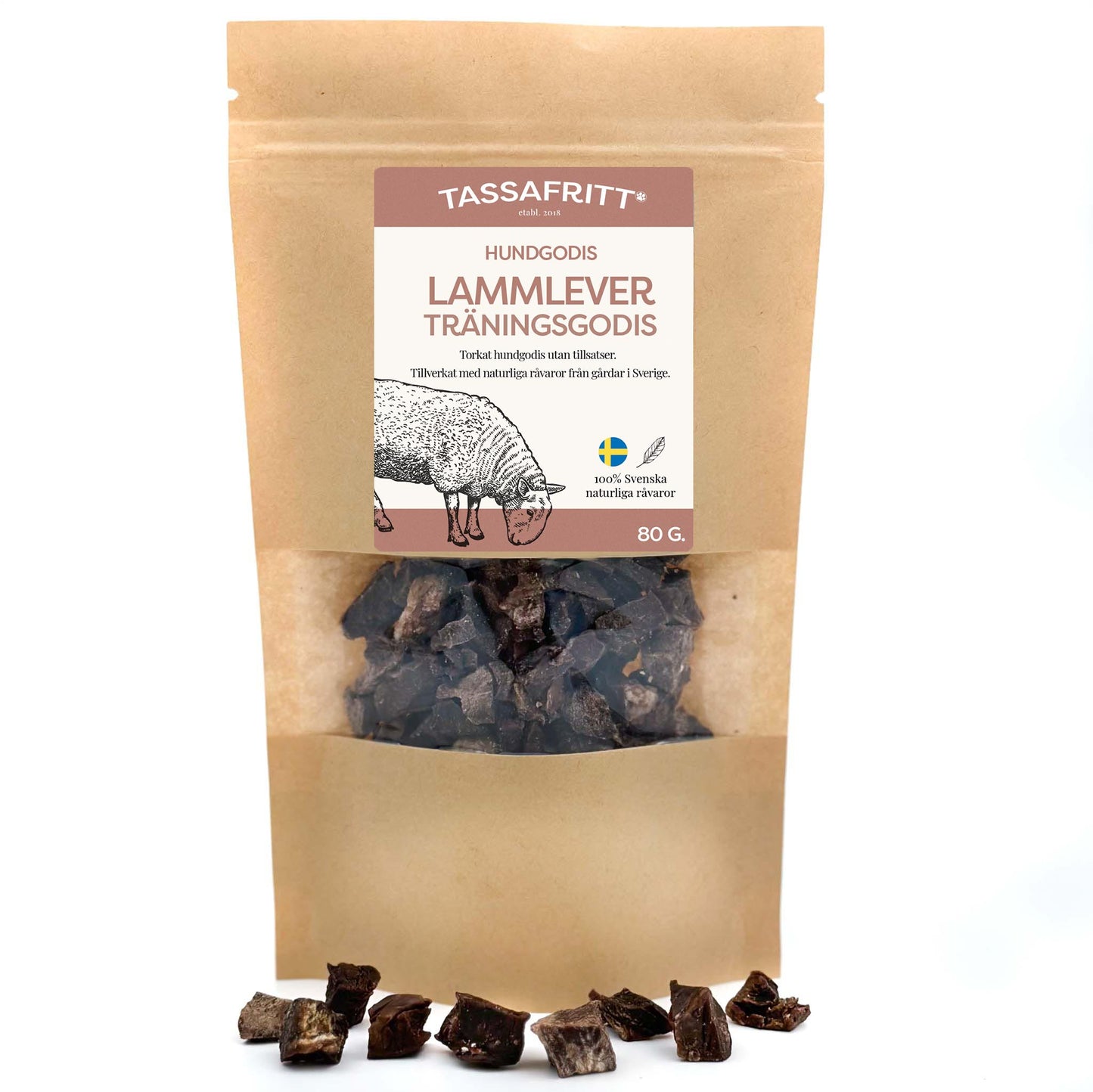 Tassafritt Träningsgodis Lammlever 80 g
