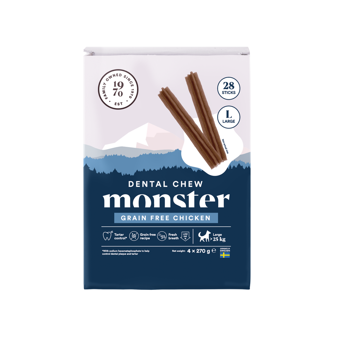 Monster Dental Chew Chicken 28-Pack