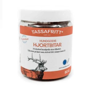 Tassafritt Frystorkade Hjortbitar 80 g