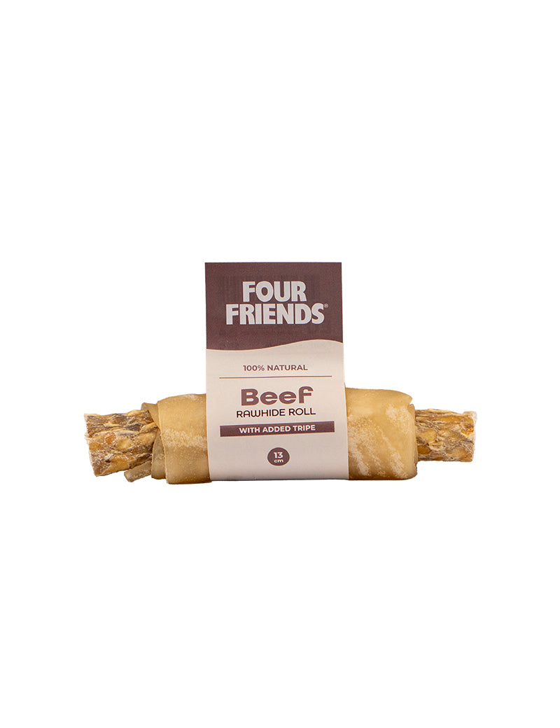 Four Friends Beef Rawhide Roll w Tripe 13 cm